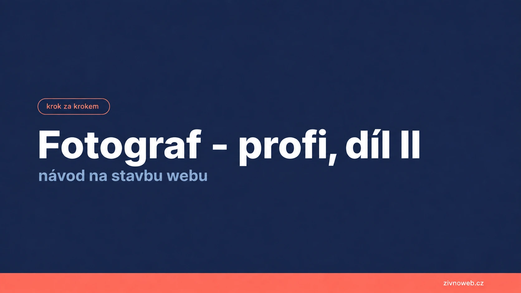 Profesionální fotograf - jak začít  díl 2: Přepište si domovskou stránku krok za krokem